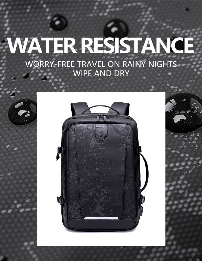 جولدن وولف حقيبة ظهر لابتوب مقاومة للماء 15.6" - لون اسود — جولدين وولف - Image 5